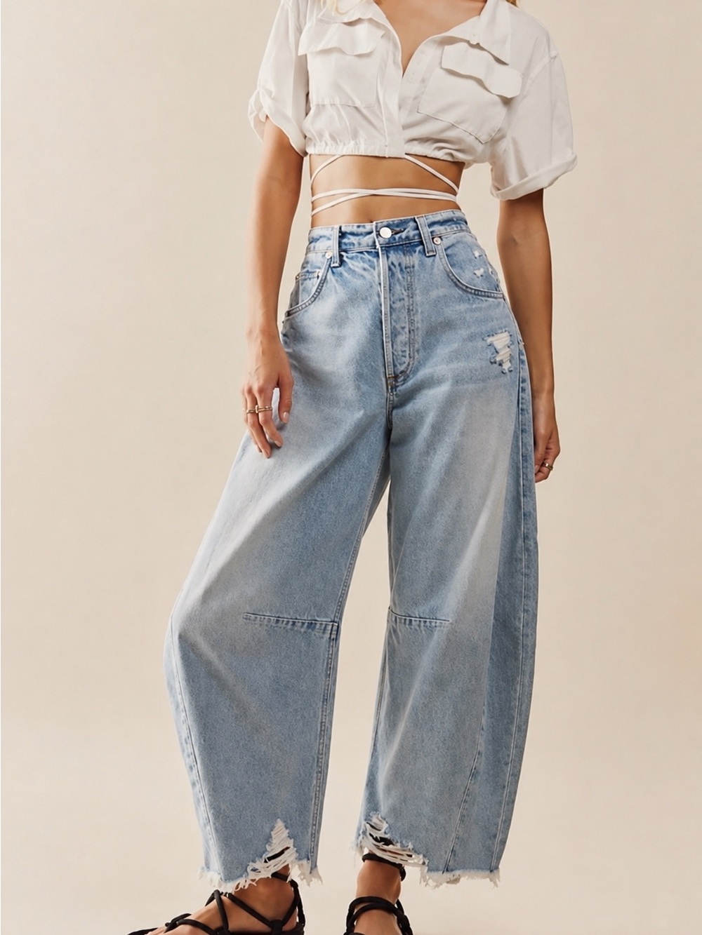 Citizens Of Humanity Barrel Light Blue High-Rise Wide Leg Jeans